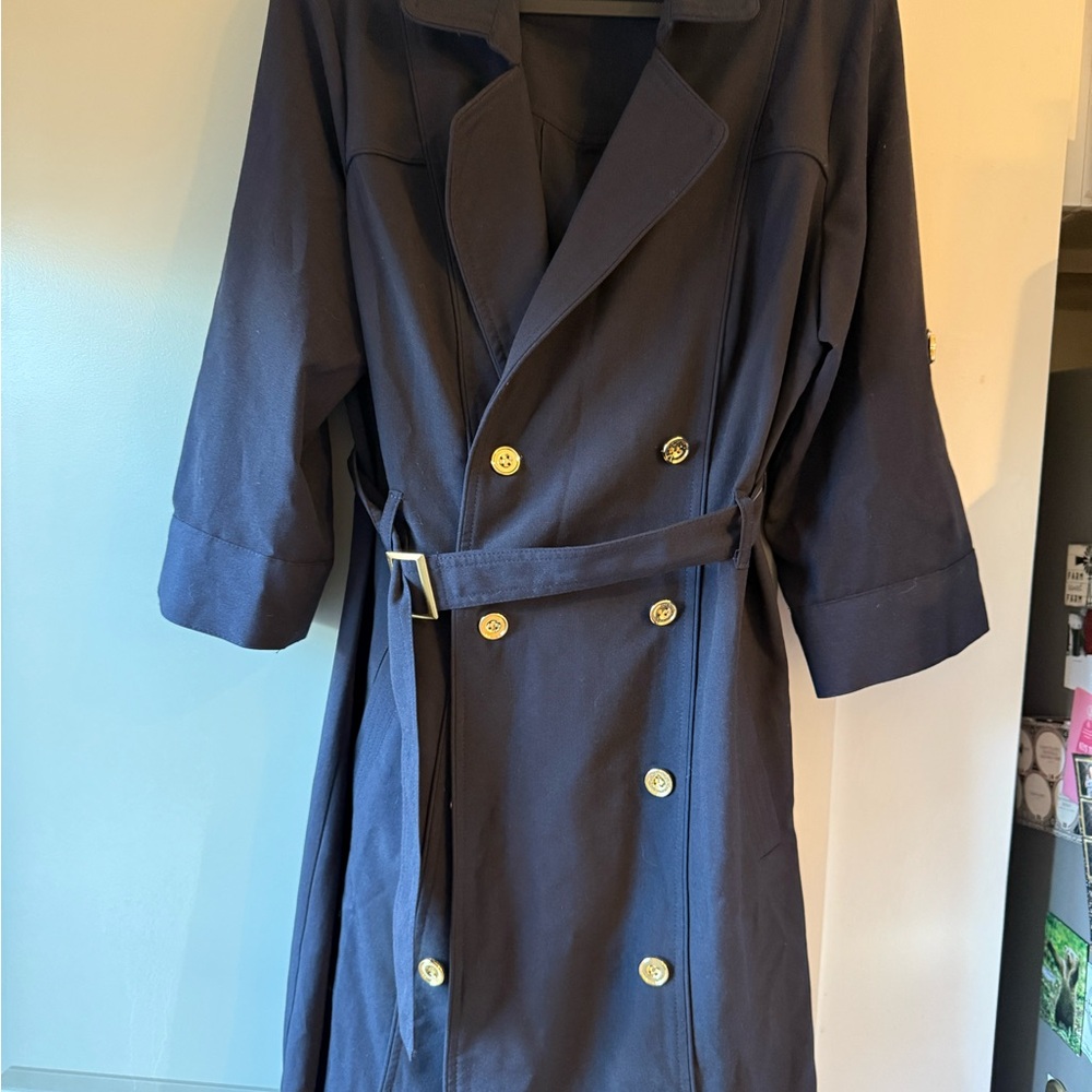 Womens Blue Lined Pea Coat by Sharagano sz 12